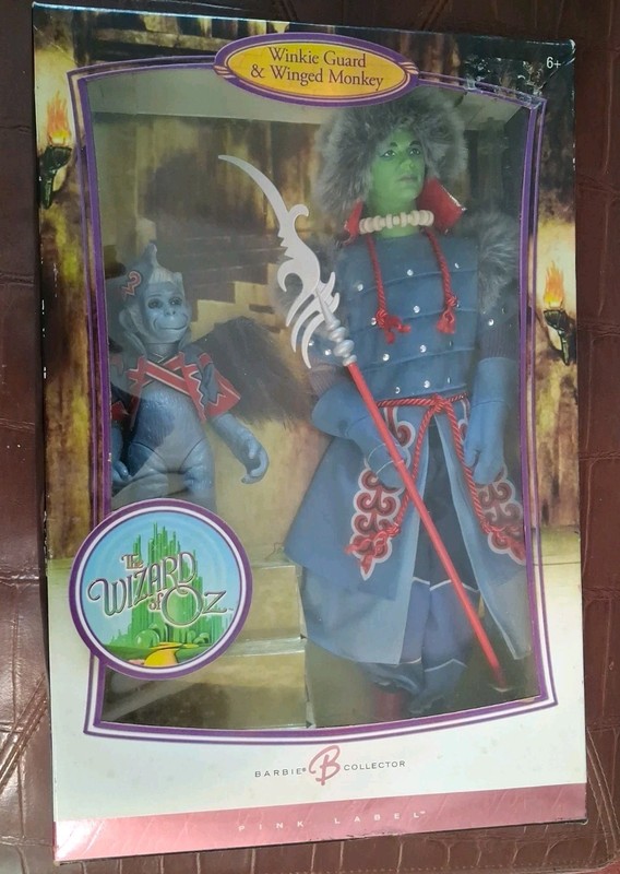 Barbie Collector Wizard of Oz Winkie Guard (Ken) & Winged Monkey Pink Label NIB 