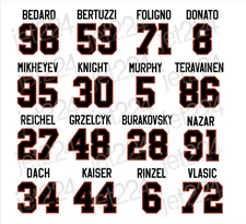 Chicago Blackhawks DECAL STICKER 2025-26 Bedard Foligno Bertuzzi Grzelcyk Dach