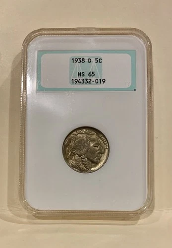 1938-D NGC MS65 Buffalo Nickel 5C Old Holder