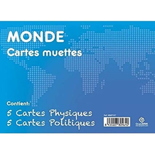 Erik - Tarjetas de muñeco A4 de Francia política y relieve (10 unidades)