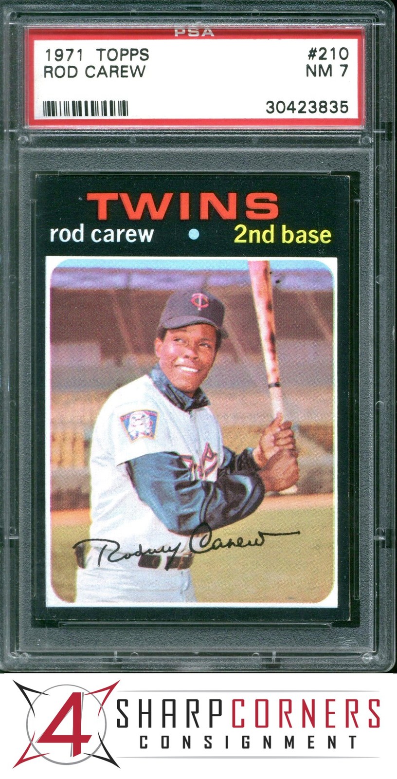 1971 TOPPS #210 ROD CAREW TWINS HOF PSA 7