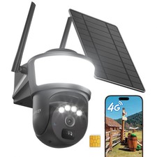4G LTE Cellular Solar Security Camera Wireless Outdoor, No WiFi Security Came...