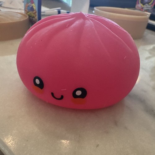 RMS Original Squishy Dumpling Pink Tactile Squeeze Toy w/ Steamer Basket