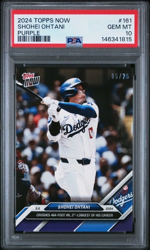 2024 TOPPS NOW PURPLE #161 SHOHEI OHTANI 5/25 PSA 10
