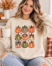 Fall Pumpkin Sweatshirt, Cute Pumpkin Crewneck, Thanksgiving Sweatshirt,