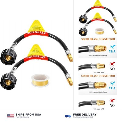 GasSaf 12 inch RV Propane Hose, 1/4'' Inverted Camper Propane Hose Connect to ...