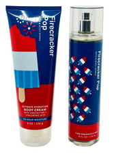 2 Bath Body Works FIRECRACKER POP Fine Fragrance Mist Body Cream Set 8 oz