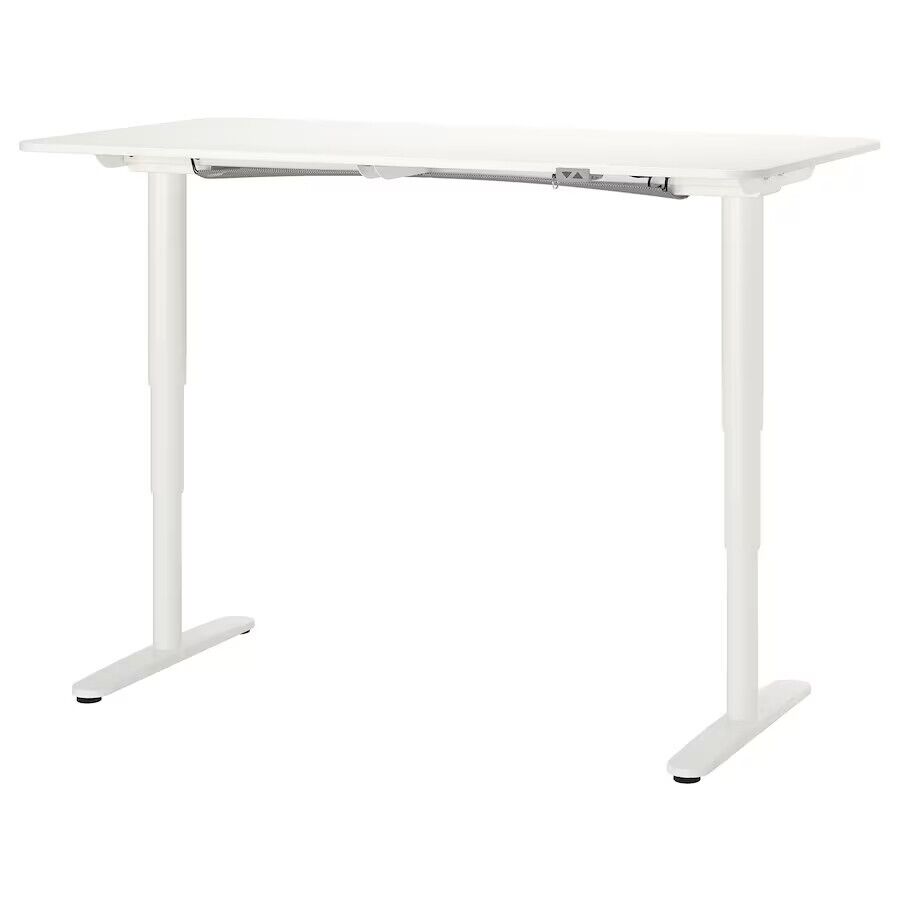 IKEA BEKANT, Schreibtisch Computertisch, verstellbare Höhe (65-125cm), Weiß.