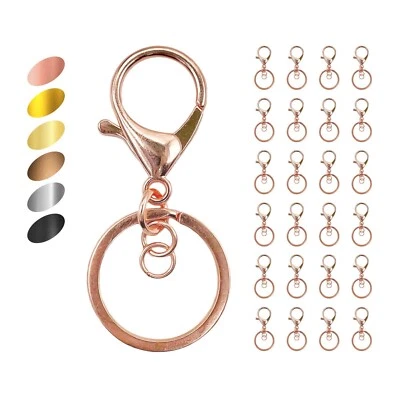 EKO DEKO 25er Pack Karabiner Schlüsselanhänger mit Ringen verschiedenen Farben