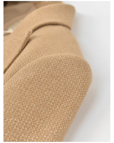 Mujeres AUTÉNTICO L'AGENCE Brooke Frente Abierto Blazer Abrigo Chaqueta Latte/Dorado - Imagen 9 de 14
