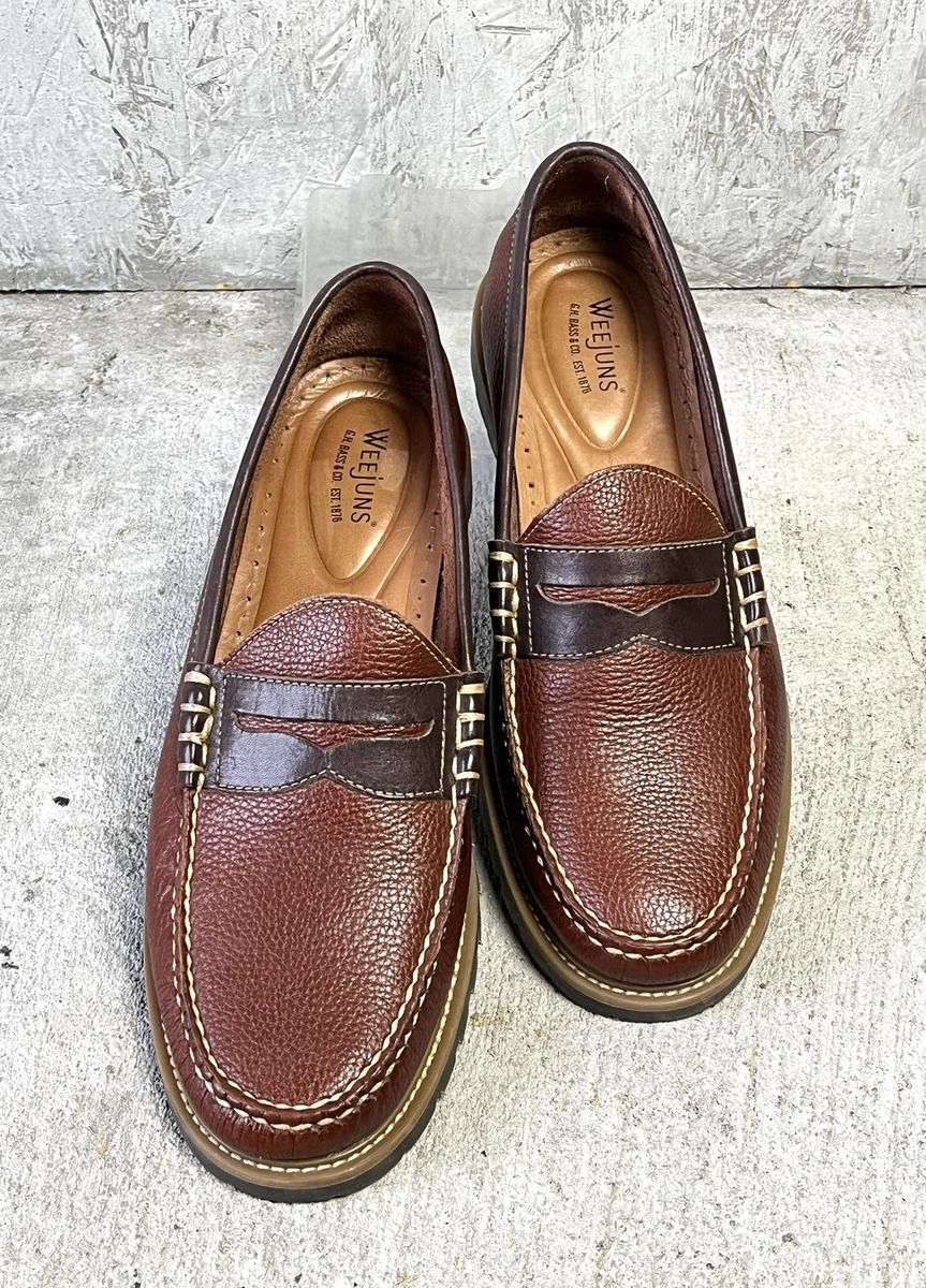 G.H. Bass Originals Men s Weejuns Lenox Brown Leather Penny Loafers Size 11.5 M