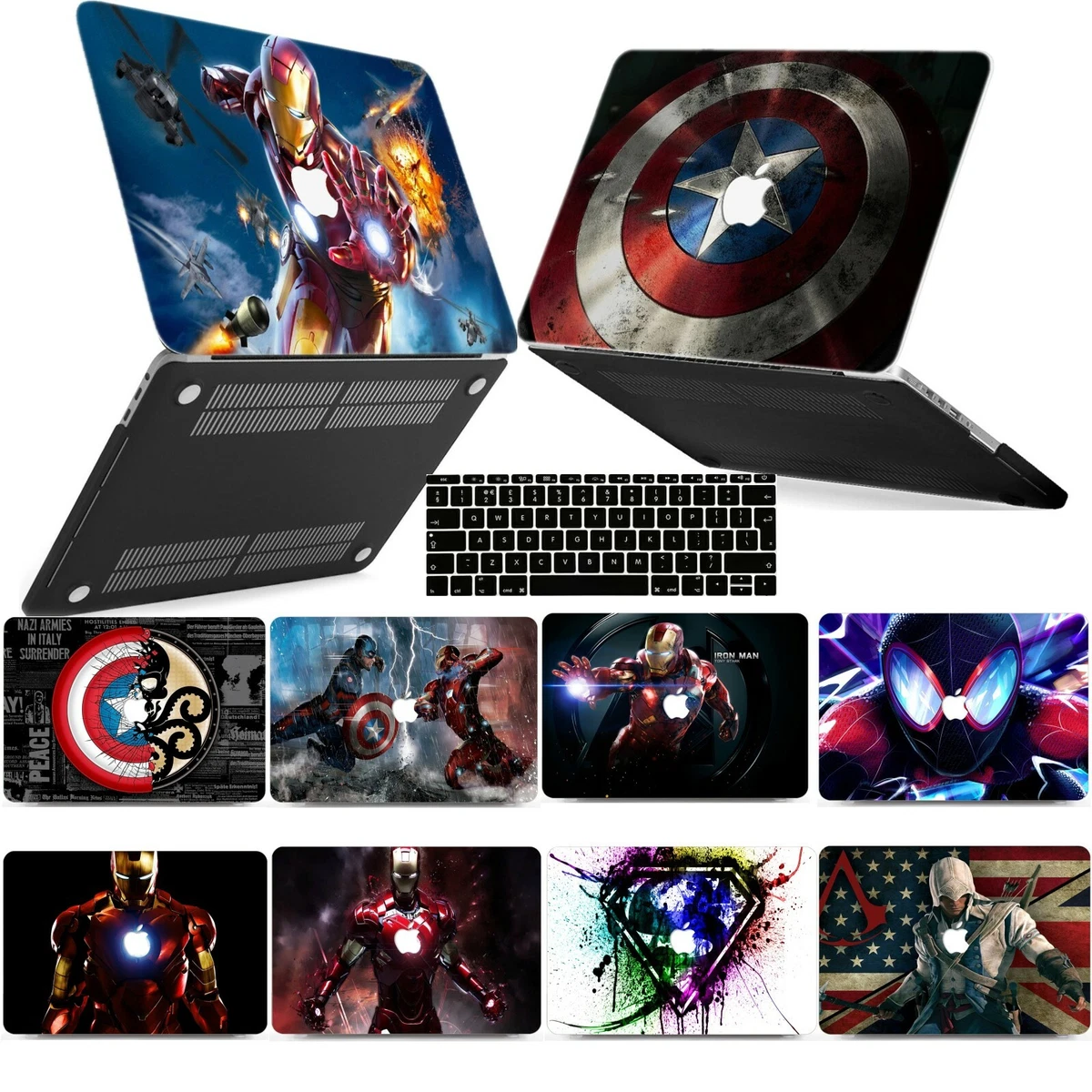 Matte Rubberized Iron Man Hard Cut Out Case Shell Cover For New Macbook Pro Air