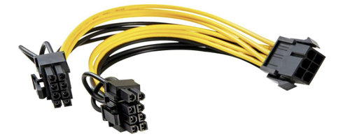 Pci-E 6 Pin to Dual Pcie 8(6+2) Pin Graphics Card PCI Power Adapter GPU
