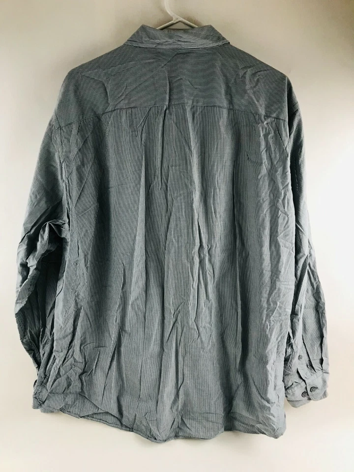 Gap платье рубашка мужская размер очень большой серый мини в полоску длинным рукавом на пуговицах - Изображение 2 из 4