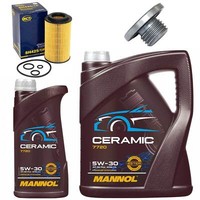 MotoröL Filter Set Mannol 5W-30 Ceramic 6 Liter + Schraube FüR BMW 3Er Opel Saab