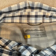 Eddie Bauer Button-Up Shirt Mens Size 2XL Wrinkle Free Relaxed Fit Plaid Blue