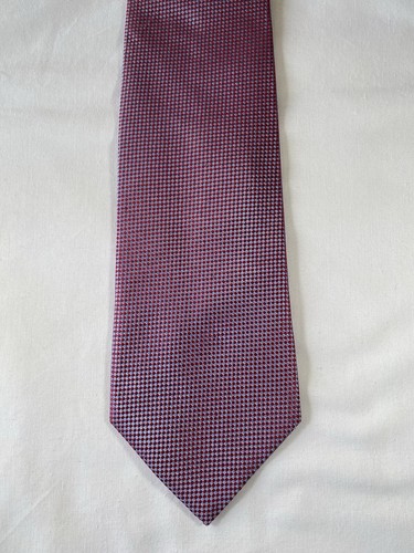 Corbata de seda tejida TM Lewin - rojo + azul = efecto rosa - Imagen 2 de 4