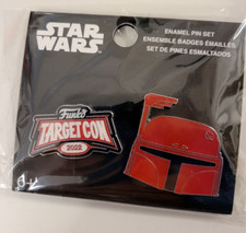 New Funko Star Wars Boba Fett Red Chrome Target Con 2022 Enamel Pin Set