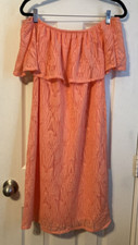 Apt. 9 Mango Suprise Burnout Off Shoulder Ruffled Lightweight Dress size S NWT