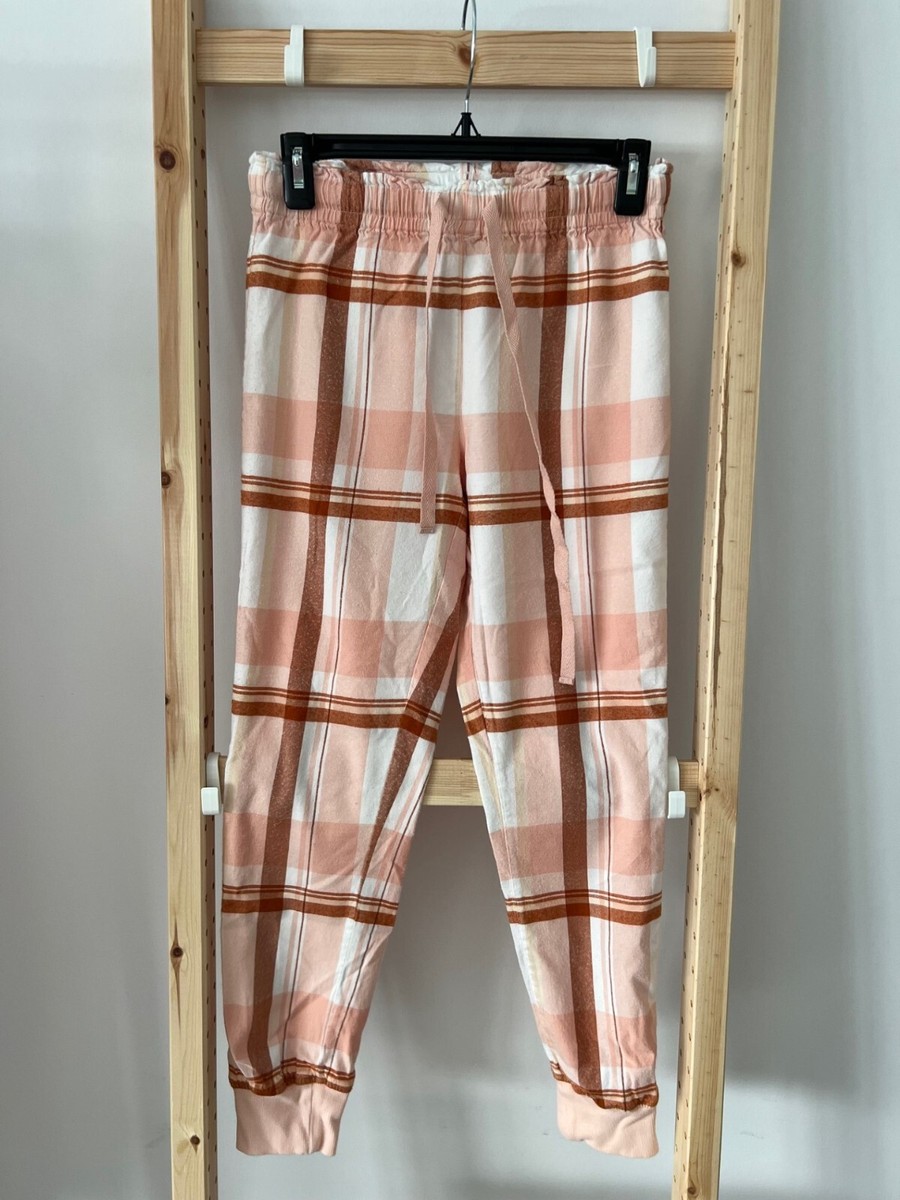 Simons Miyu Plaid Organic Cotton Pyjama Pants Orange/White ( S )