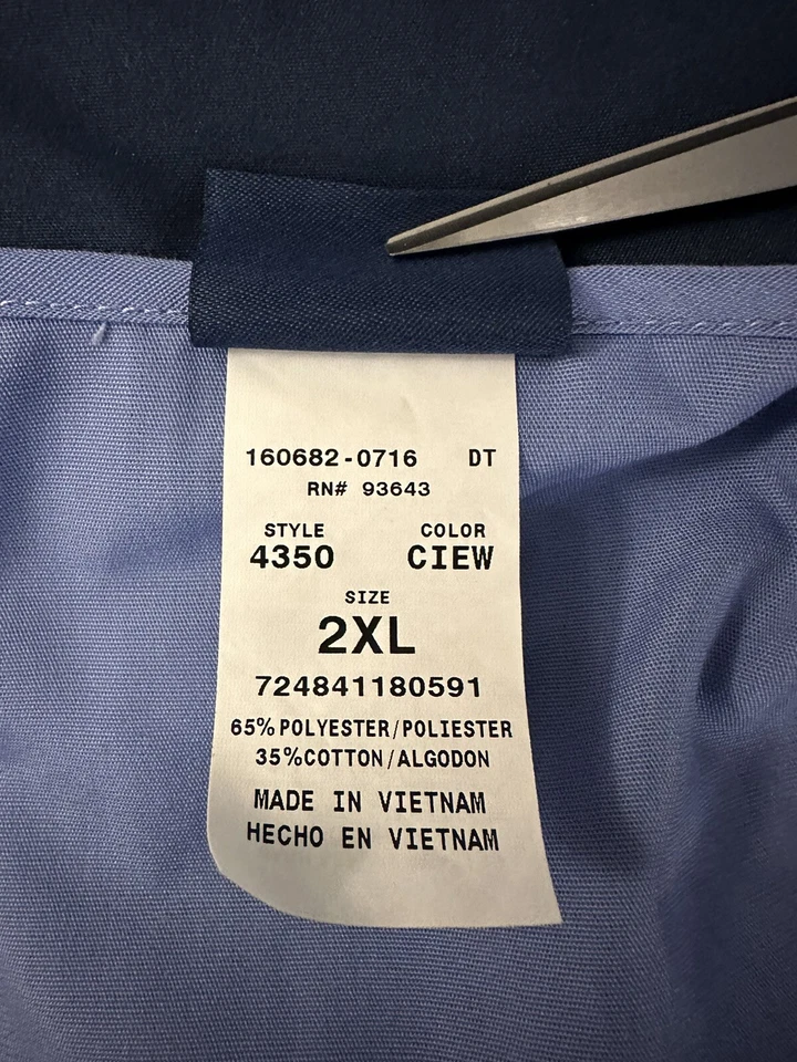 Cherokee Workwear Top Jacket 2XL Blue Long Sleeve Snap Front NWT - Image 3 of 4