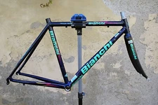 NOS bianchi mega pro 98 frameset new old stock made italy pantani aluminium 7005