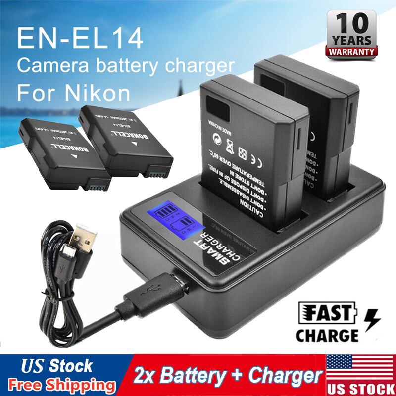 AKTTKA EN-EL14 Battery 1680mAh (2Pack) 20W Charge Rapide Set