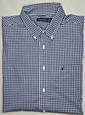 Mens Nautica Long Sleeve Navy Multi Plaid Button Front Shirt Size XL - EUC