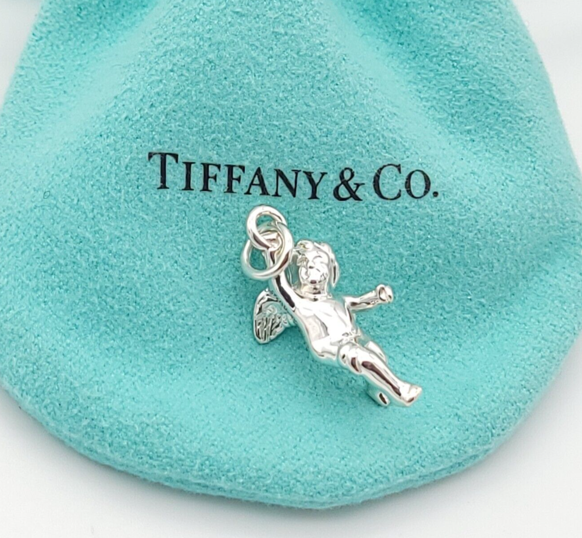 Tiffany & Co. 925 Sterling Silver Cherub Angel Charm Pendant w