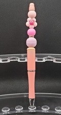 Handmade Pink Flower-Themed Beaded Pen - Gift for Gardeners - B2G1 FREE 