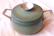 Vintage Regal Ware Aluminum Pan Dutch Oven Stock Pot Handles & Lid Avocado Green