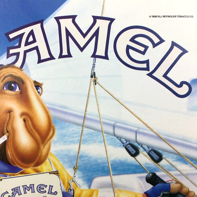 Joe Camel 90s VINTAGE PRINT AD Cigarettes Cartoon Smoking Sailing