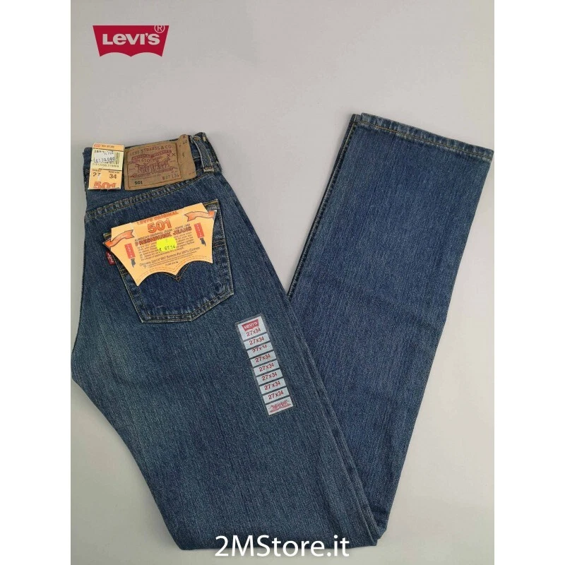 Jeans LEVI'S 501 Original Fit Homme Bleu Foncé Denim Stone Wash Vintage - Photo 2/2