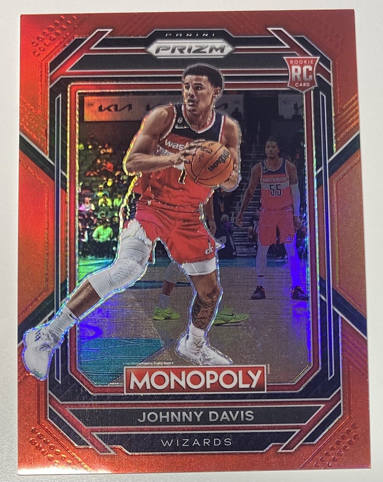 2022-23 Prizm Monopoly Johnny Davis #90 Red Prizm SP /99 Rookie RC Wizards