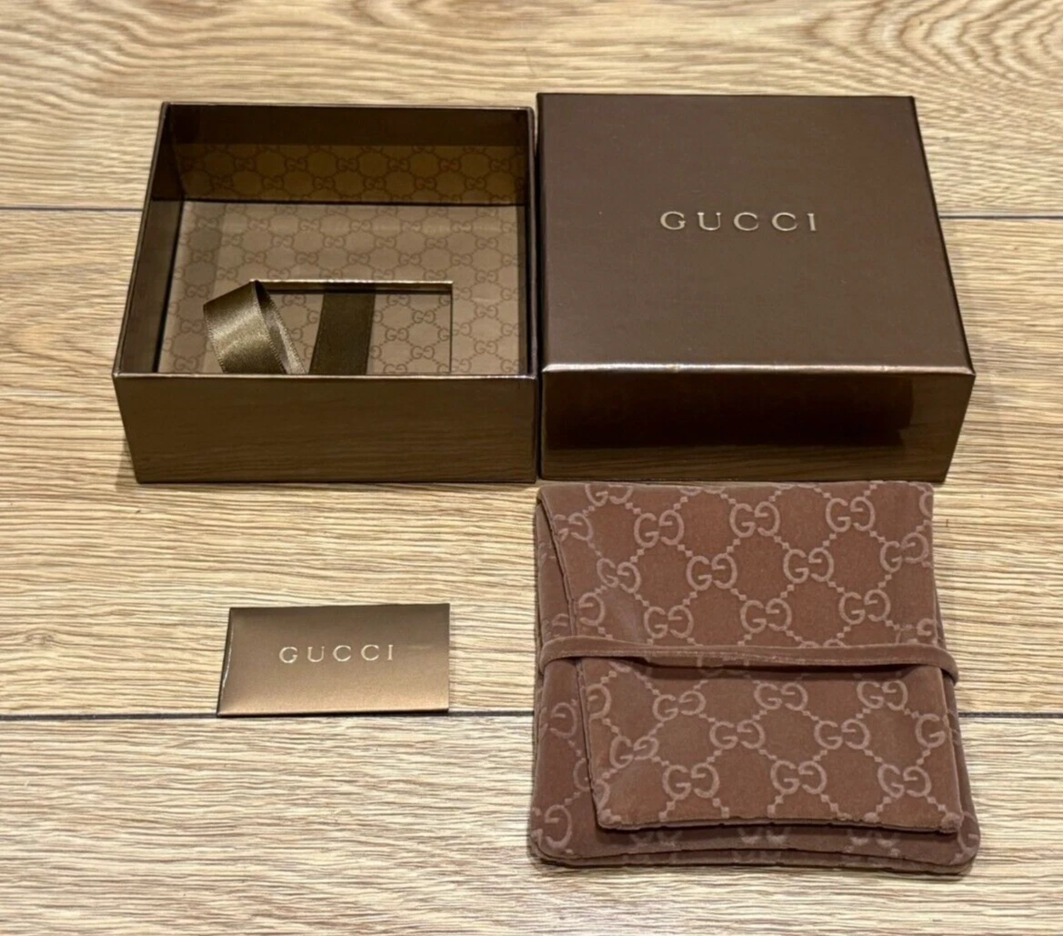 Véritable boîte bracelet pendentif bijoux Gucci original + pochette + livret