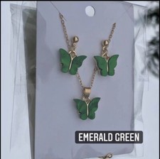 Butterfly Necklace earrings kids Teens Women Christmas New Year Birthday Gift