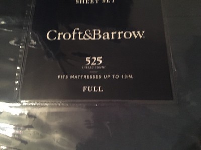 Croft & Barrow 4 Pc, 525 Thread Count Full Sheet Set; Teal 
