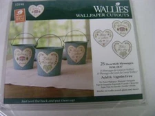 3 sets of 25 pc Heartfelt Messages  Wallies Wallpaper Cutout  free US Shipping