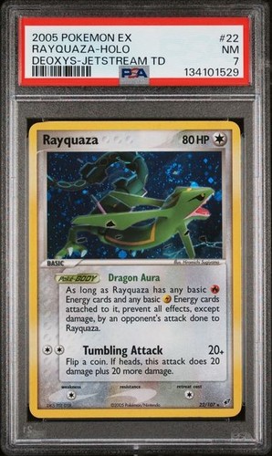 Pokémon Rayquaza EX Deoxys 22/107 Holo Rare SWIRL PSA 7 NEW CERT