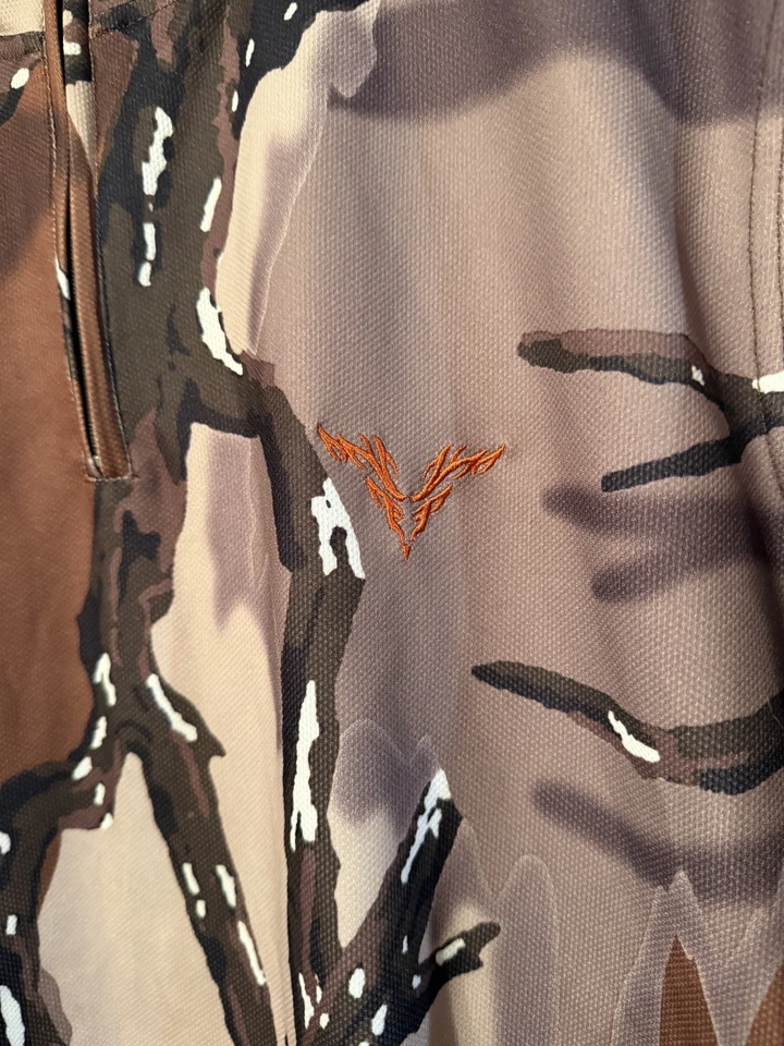 Predator Camo Brown Deception Quarter Zip Lightweight Tec Hunting Shirt - Size M - Image 3 of 4