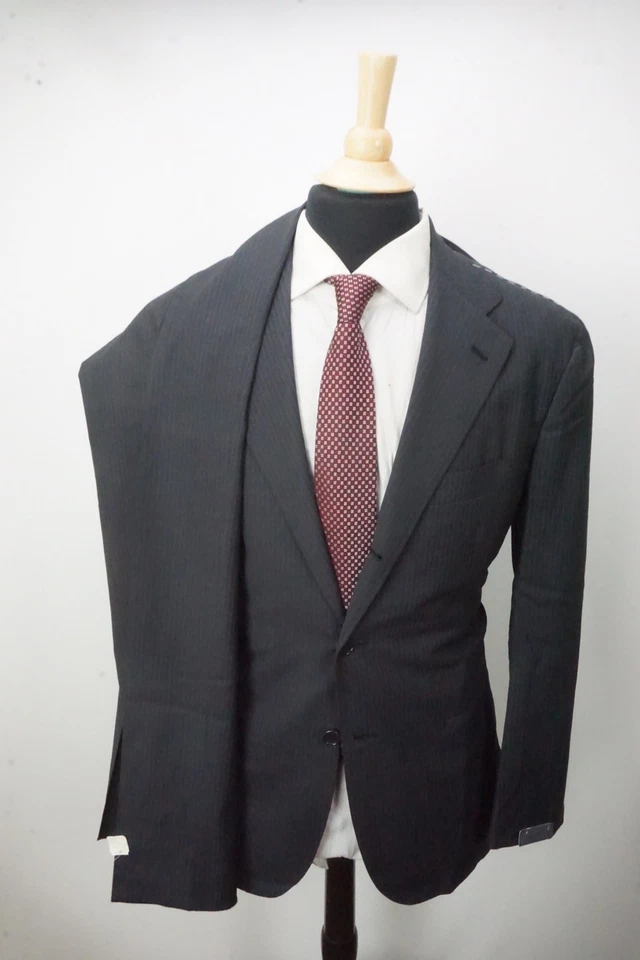 Sartorio Napoli Gris Azul Rayas Mezcla Mohair 2 Piezas Traje Chaqueta Pantalones 40R NUEVO Foto 4 de 4