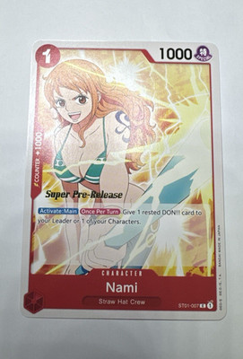 One Piece Nami Super Pre-Release Starter Deck 1: Straw Hat Crew ST01-007 LP