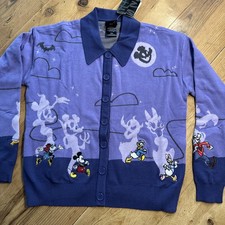 Disney Mickey Friends Halloween Parade Glow-in-The-Dark Cardigan Sweater Small
