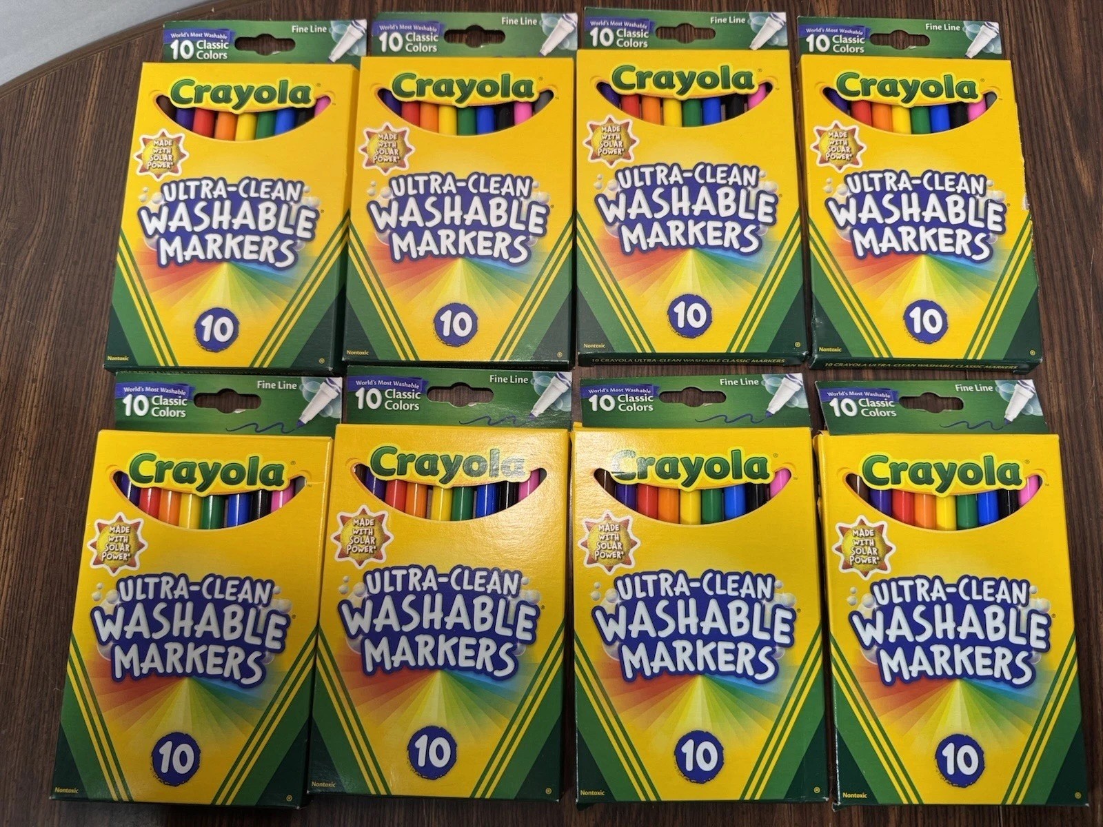 8 Packs New! Crayola Ultra-Clean Washable Markers, Fine Line