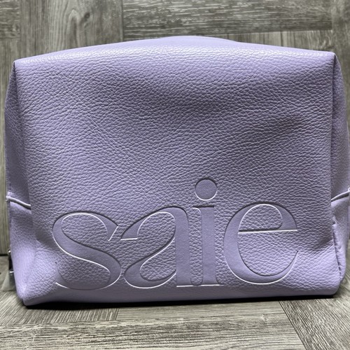SAIE Oversized Make Up Cosmetic Bag Lilac Purple Zippered 6x8x3” Unused RARE HTF - Picture 3 of 16