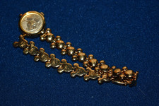 Vintage Disney Lorus Mickey Mouse Watch Gold Tone Charm Bracelet Womens