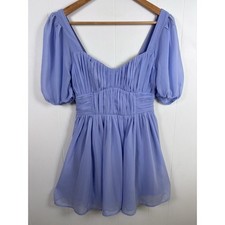 Abercrombie & Fitch Women's XS Purple Chiffon Puff Sleeve Mini Dress