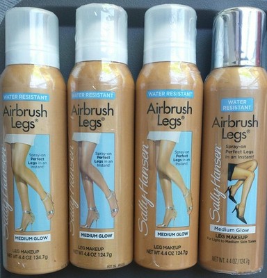 Pack of 4 Sally Hansen Airbrush Legs Spray-On, Medium Glow 4.4 Oz Full Size Cans
