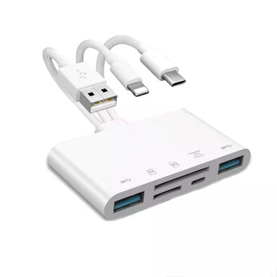 5-In-1 Memory Card Reader USB OTG Adapter for I-Phone/I-Pad USB C USB a Devices