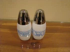 Vintage Westinghouse Gemco Salt Pepper Shakers Atomic Star Snowflake 1970s Blue